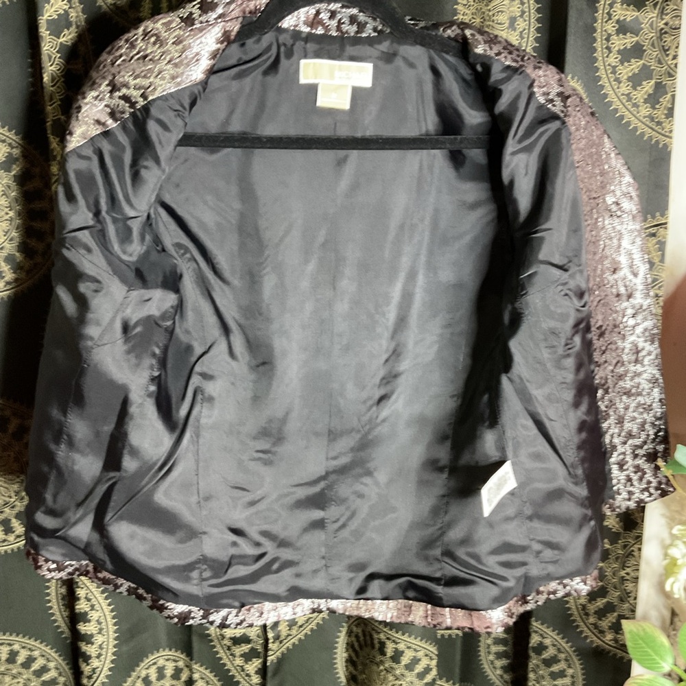 NWOT Michael Kors Metallic Jacquard Swing Jacket - Picture 4 of 6